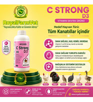 Tüm Kanatlılar, Güvercin ve Kafes Kuşları İçin Avian C Strong D3 1 Lt. Vitamin ve Mineral Desteği