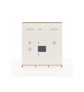 Arges Dolap 10 Raflı 2 Çekmeceli 3 Askılı 220x30x243 Çam-Aytaşı/Antrasit