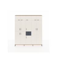 Arges Dolap 10 Raflı 2 Çekmeceli 3 Askılı 220x30x243 Çam-Aytaşı/Antrasit