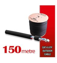Qport Yüksek Bakır Utp 23Awg 0.58 MM Dış Ortam Cat6 Outdoor Kablo 150 Metre
