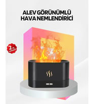 Alev Görünümlü Hava Nemlendirici Kumandalı Led Işıklı Aromatik Difüzör