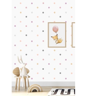 Pembe 200 Adet Soft Renkli Yuvarlak Duvar Stickerı