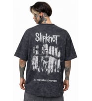 Slipknot Rock Metal Müzik Grubu Sırt Baskılı Unisex Oversize Eskitme Yıkamalı Tişört