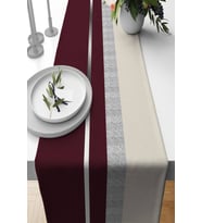 Bordo Avangarde Desenli Premium Masa Örtüsü Runner RNR571