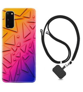Samsung A02S A03S A10 A12 A13 A21S A22 Kılıf Boyun Askılı Silikon Üçgenler 1635