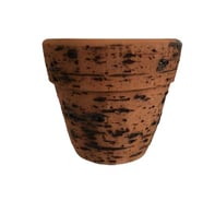 Antik Görünümlü Eskitme Toprak Saksı 12 cm x 12 cm