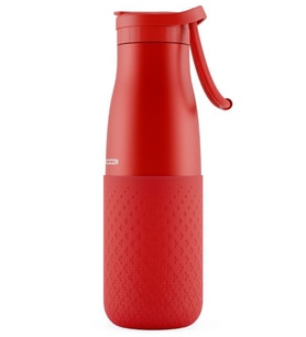 Puccon 500 ml Pipetli Kırmızı Çelik Matara/Termos - Silikon Gövdeli (Plus)- 50009