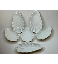 Kahve Yanı Porselen Lokumluk Şekerlik Büyük İstiridye Çerezlik 6’lı 14 cm 92358