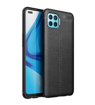 Oppo Reno 4 Lite Deri Görünümlü Silikon Siyah