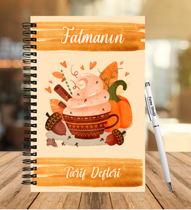 Kişiye Özel Ahşap Tarif Defter Kalem Seti