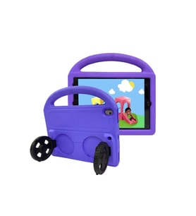 Apple iPad Pro 10.5 (7.Nesil) Uyumlu Zore Wheel Car Tekerlek Standlı Tablet Eva Silikon Kılıf (Mor)