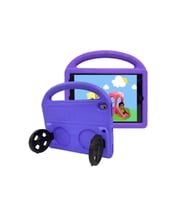 Apple iPad Pro 10.5 (7.Nesil) Uyumlu Zore Wheel Car Tekerlek Standlı Tablet Eva Silikon Kılıf (Mor)
