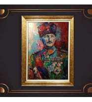 Özel Seri Paspartulu Çerçeveli Atatürk Tablo l140 (Gold)