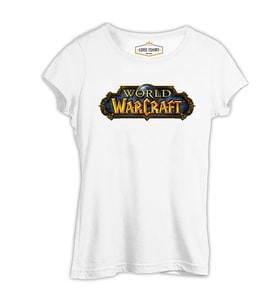World of Warcraft - Logo Dünya Beyaz Kadın Tshirt