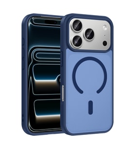 iPhone 17 Pro Max Kılıf M-safe Şarj Özellikli Babet Kılıf (Mavi)