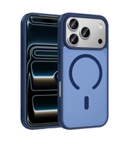 iPhone 17 Pro Max Kılıf M-safe Şarj Özellikli Babet Kılıf (Mavi)