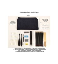 Kara kalem çizim seti, eskiz kalem seti, dereceli kalem set, tonlama-kalemlikli-tam set 50parça (Çok Renkli)