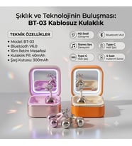 Taşlı Işıklı Aynalı Küpe Tasarımlı Bluetooth Kulaklık V6.0 Stereo HD (pembe rose)
