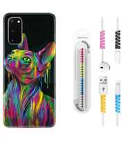 Samsung A02S A03S A10 A12 A13 A21S A22 Kılıf Kablo Koruma Spiral Silikon Color Cat 1754