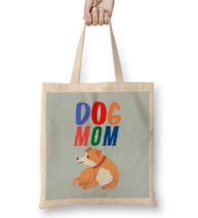 Funny Dog MOM Lover Gift For Women Men Bez Çanta Uzun Saplı
