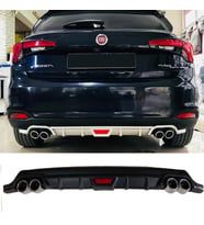 Fiat Egea HB Difüzör Arka Tampon Eki 4 Egzoz Çıkışlı Siyah Tip