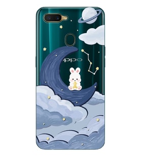 Oppo A5S/AX7/A12 Uyumlu Sevimli Ayıcık Desenli Şeffaf Telefon Kılıfı