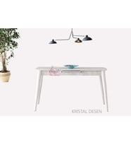 Ortadan Açılabilir Mdf  Yemek Masası, Mutfak Masası ( 70x120 CM ) (Beyaz - Antrasit)