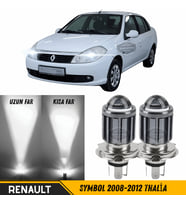 Renault Symbol 2008-2012 Thalia Mercekli Far Ampulü Led Xenon Beyaz Şimşek Etkili Lamba Uzun Kısa