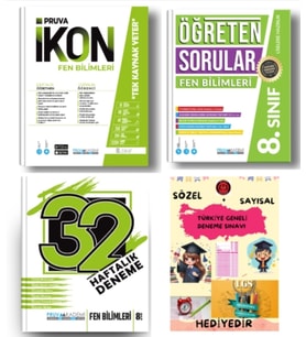 PRUVA AKADEMİ YAYINLARI 8.SINIF FEN BİLİMLERİ İKON SORU BANKASI+32 HAFTA FEN BİLİMLERİ DENEME+FEN Bİ