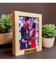Kişiye Özel Fotoğraflı ve İsimli Tasarım Çerçeve, Doğal Ahşap Kişiye Özel Hediye