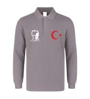 ATATÜRK-AY YILDIZ BASKILI POLO YAKA UZUN KOL TİŞÖRT (Antrasit)