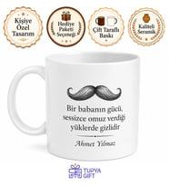 Mustache Dad Bıyık Temalı Kupa Bardak Babalar Günü Hediyesi Özel Tasarım