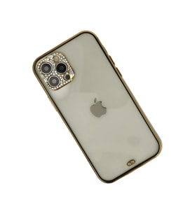 Newface iPhone 12 Pro Max Kılıf Liva Taşlı Silikon - Siyah