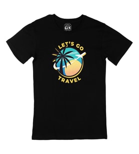 Let's Go Travel Siyah Tişört