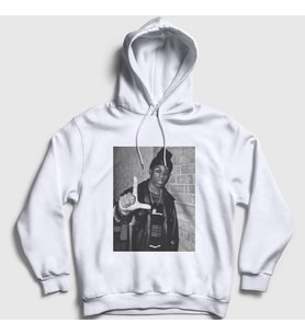 Presmono Unisex Beyaz Harlem Rapper Hiphop Big L Kapüşonlu Sweatshirt 553950tt (Beyaz)