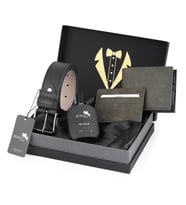 Polo Air Erkek Damat Çeyiz Kutulu 4'lü Profesyonel Koleksiyon Set Kemer, Cüzdan, Kartlık, Parfüm P-DMT-0009 (Yeşil)