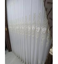 NİVEMESHOME CANSEL GOLD 1/3 PİLELİ TÜL PERDE