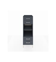Kronos Dolap 2 Raflı 4 Çekmeceli 44x59x134 Antrasit-Antrasit