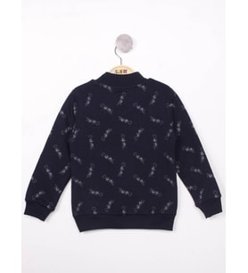 Toontoy Erkek Çocuk Komple Baskılı İçi Pamuklu Sweatshirt (Lacivert)