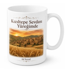 Kızıltepe Doğası ve Kültürü Mardin Hatırası Kahve Kupası Hediye Bardak
