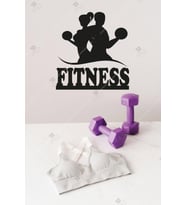 Motivasyon Sağlayan Fitness Ahşap Duvar Dekorasyonu (Siyah)