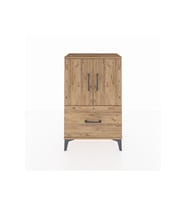 Arges Komodin 2 Raflı Tek Çekmeceli 2 Kapaklı 60x30x96 Çam-Çam