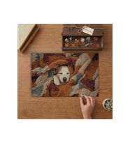 Battaniyenin Arasında Uyuyan Köpek Tasarımı 240 parça Ahşap Puzzle Ahşap Kutuda MP03239