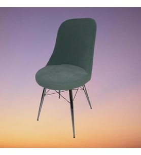 Sandalye 18033 GONCA model Metal Nikelaj destekli Ayak Babyfac kumaş Dökme Sünger (Yeşil)