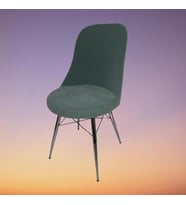 Sandalye 18033 GONCA model Metal Nikelaj destekli Ayak Babyfac kumaş Dökme Sünger (Yeşil)