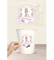 Pink Rabbit Pembe Tavşan Temalı Sticker (Etiket) ** Yapışkanlı Kağıt