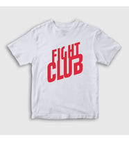 Presmono Unisex Çocuk Beyaz Logo Film Dövüş Kulübü Fight Club T-Shirt 244301tt (Beyaz)