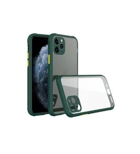 iPhone 11 Pro Max Kılıf Miami Şeffaf Silikon - Koyu Yeşil