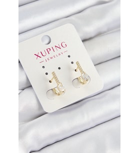 Xuping Zirkon Taşlı I Model Gold Renk Kadın Küpe 5886 - GLST8713-8044