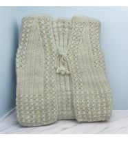 BYEhandmade El Yapımı Krem Rengi Bebek Yelek (Beyaz-Krem)
